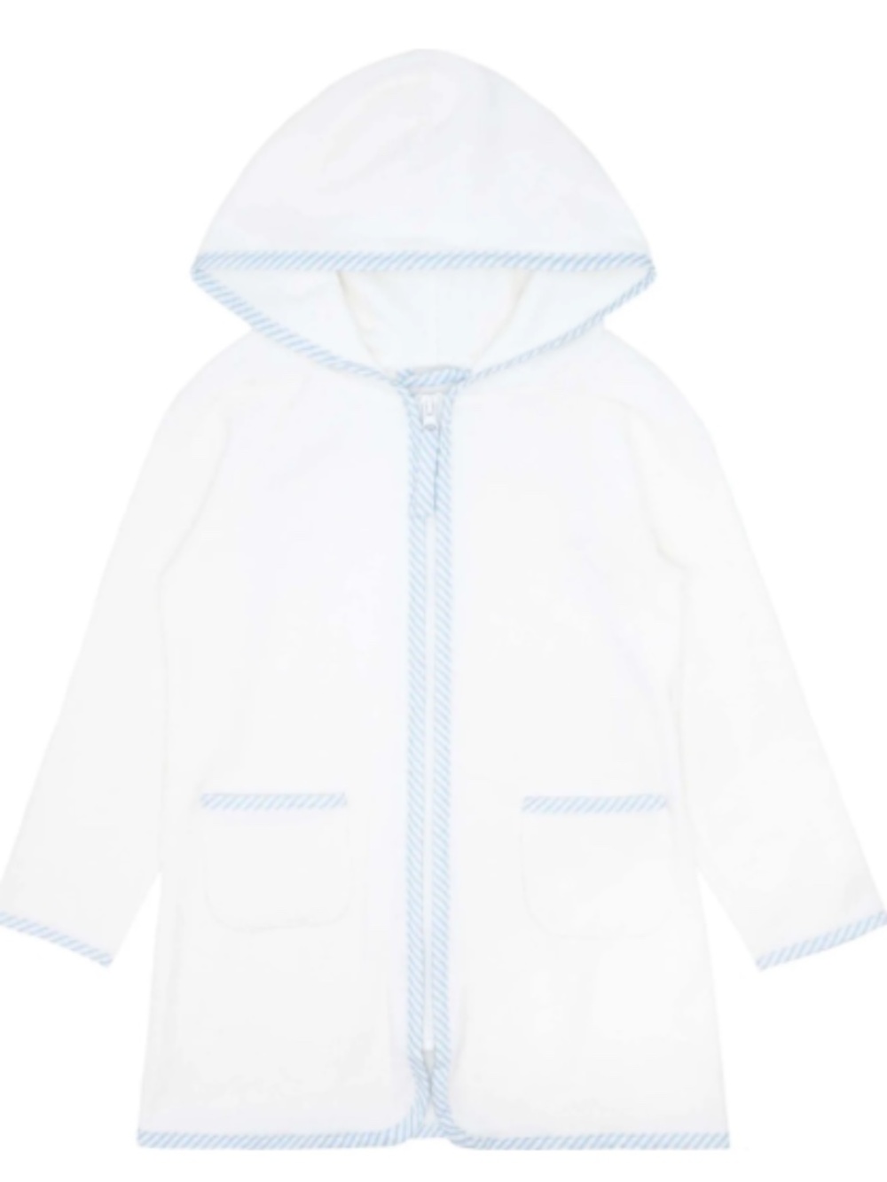 Minnow French Terry Hooded Cover up, White (Size: 12-18M)